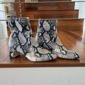 Stuart Weitzman Snakeskin Pattern Ankle Boots